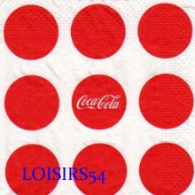 Serviette papier Pub Coca Cola 25 cm x 25 cm pour collection